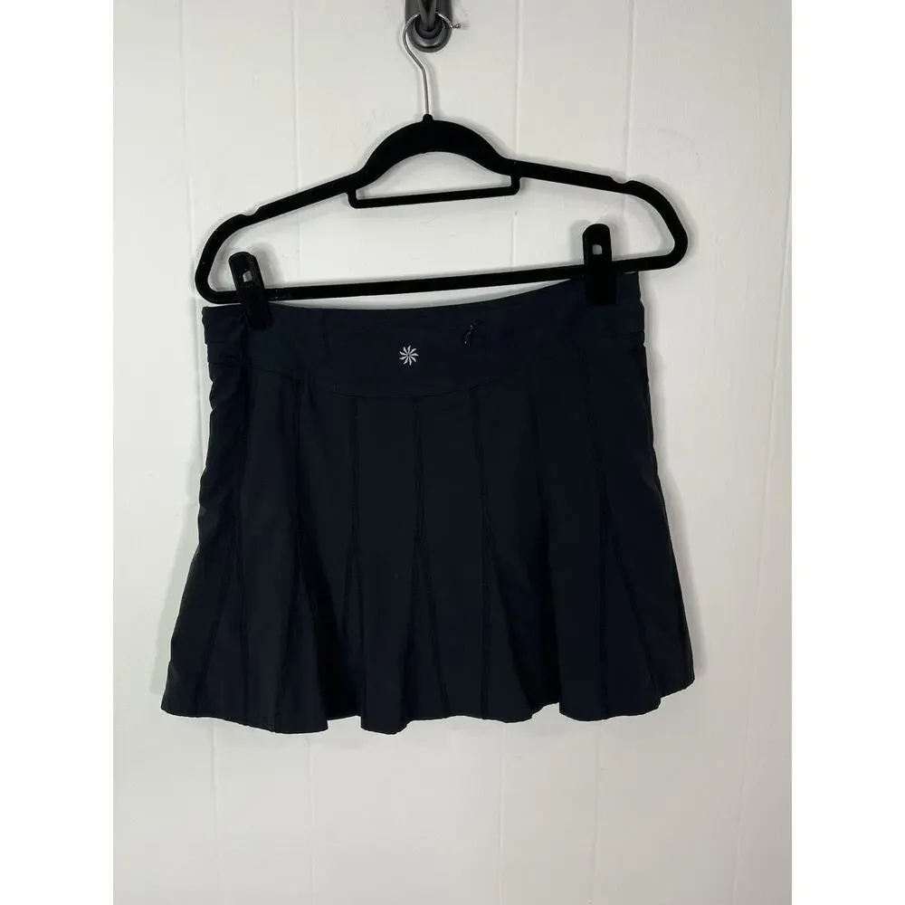 Athleta Wear About Skort Black Size 8 Pleated Tennis Golf Activewear